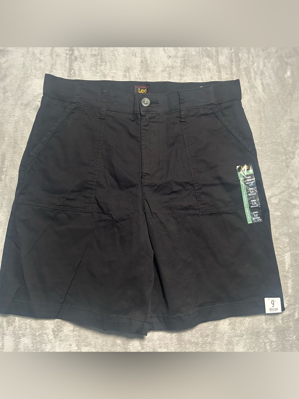 Lee Women's Black Bermuda Shorts with Front Patch Pockets